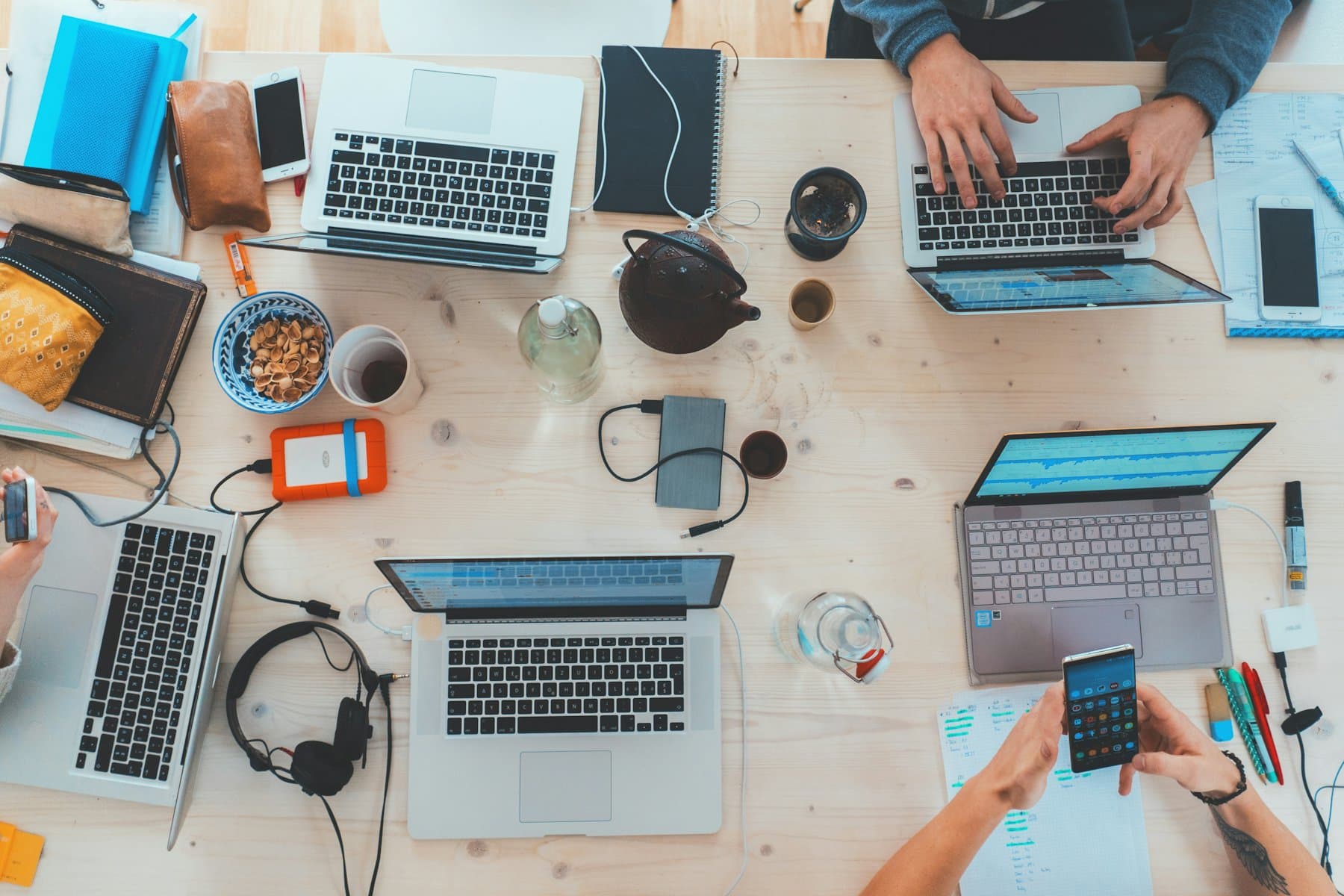 A team of developers building software together